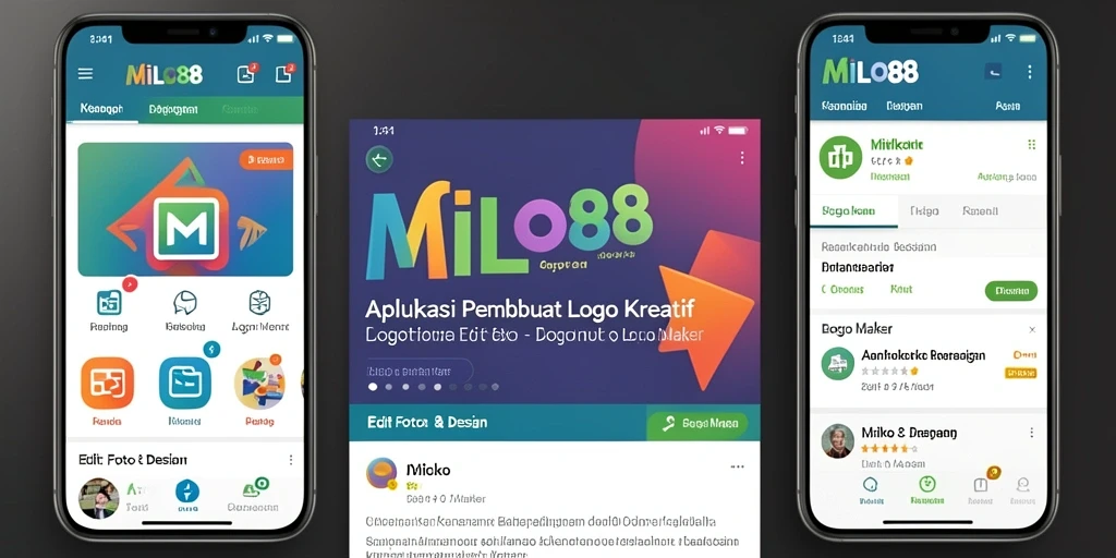 Tampilan antarmuka <strong>MILO88</strong> yang sederhana dan memudahkan dalam mendesain logo.