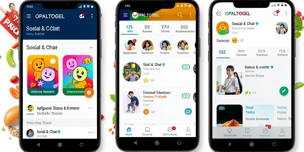 Tampilan antarmuka OPALTOGEL dengan stiker dan status menarik.