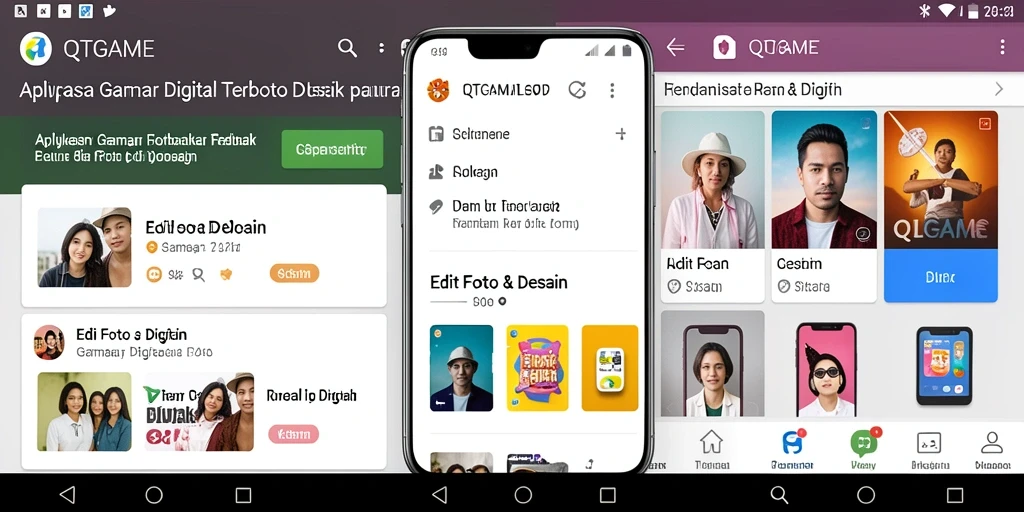 Tampilan antarmuka QTGAME yang modern dan fungsional untuk Gambar Digital.