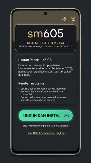 Tampilan halaman APK sm605