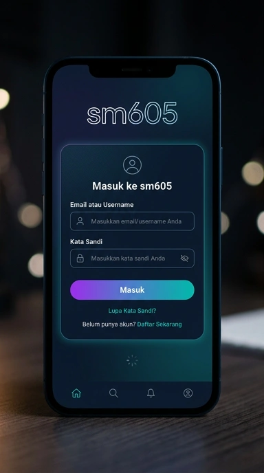 Tampilan halaman login sm605