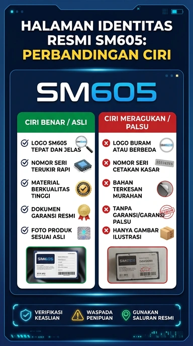 Tampilan kanal resmi sm605